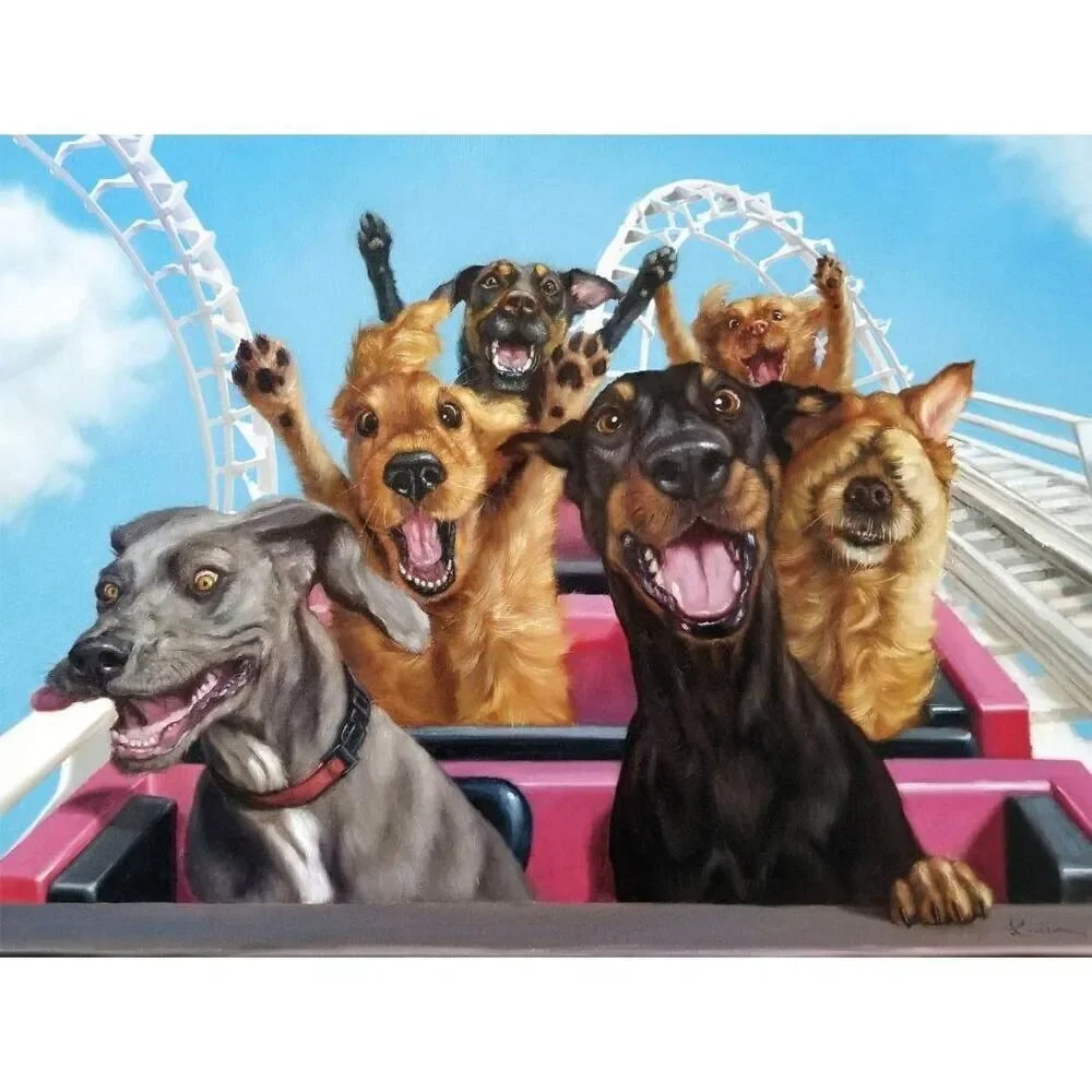 Buffalo Games Dog Days Fun at the Amusement Park 750 pc Jigsaw Puzzle